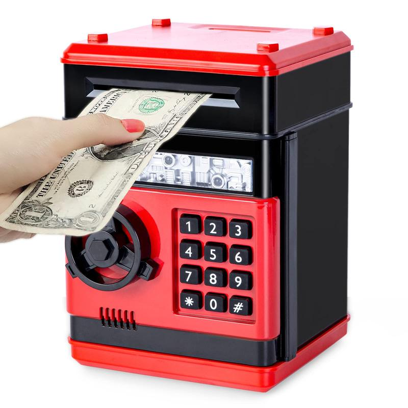 Piggy Bank for Kids Adults, Electronic ATM Coin Cash Bank with Password Code Lock and Auto Grab Bill Slot, Large Capacity Coin Bank Money Jar for Adults, Designed for All US Coins, Capacity 10000+