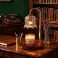 Modern Metal Candle Warmer Lamp with Timer & Brightness Control Adjustable Flameless Safety Cylindrical Decorative for Home Decor & Relaxation Amber-Scented Jar Candle Warmer Lamp