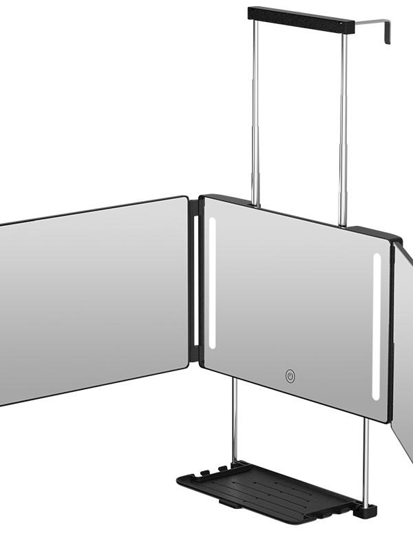 Umitec Adjustable 3-Way LED Mirror - Adjustable Portable Trifold Vanity Mirror for Shaving, Grooming, Cool Gifts for Adults, Christmas Gifts for Husband