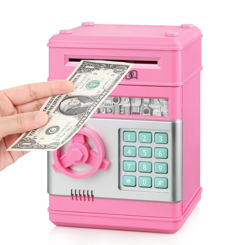 Piggy Bank for Kids Adults, Electronic ATM Coin Cash Bank with Password Code Lock and Auto Grab Bill Slot, Large Capacity Coin Bank Money Jar for Adults, Designed for All US Coins, Capacity 10000+