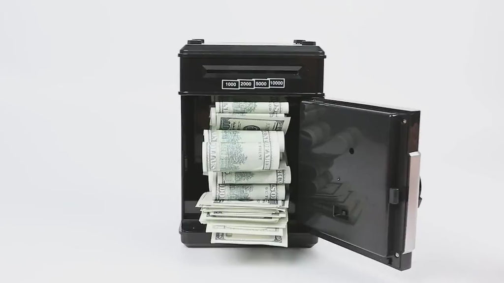 Piggy Bank for Kids Adults, Electronic ATM Coin Cash Bank with Password Code Lock and Auto Grab Bill Slot, Large Capacity Coin Bank Money Jar for Adults, Designed for All US Coins, Capacity 10000+