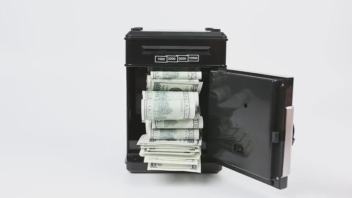 Piggy Bank for Kids Adults, Electronic ATM Coin Cash Bank with Password Code Lock and Auto Grab Bill Slot, Large Capacity Coin Bank Money Jar for Adults, Designed for All US Coins, Capacity 10000+
