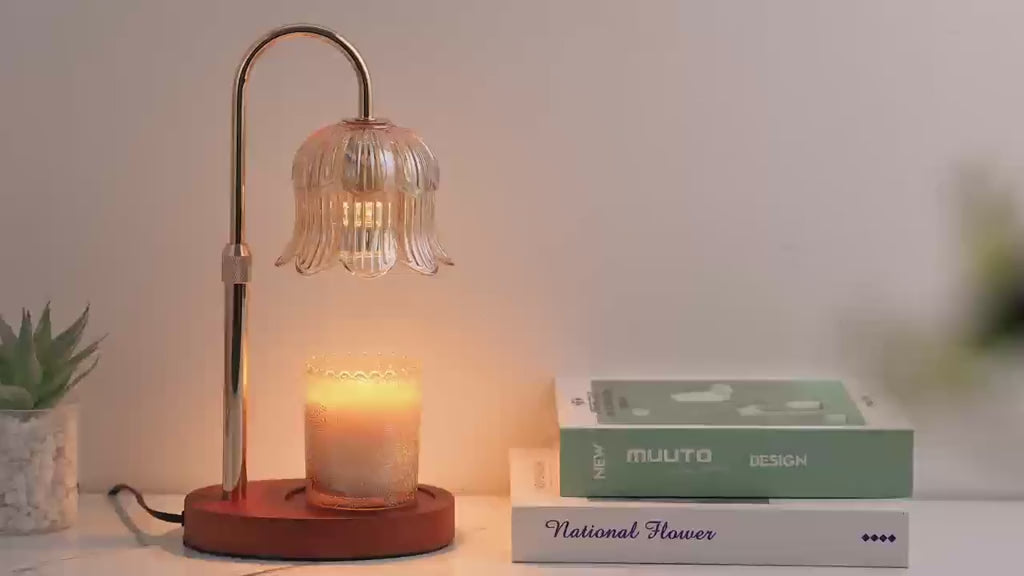 Modern Metal Candle Warmer Lamp with Timer & Brightness Control Adjustable Flameless Safety Cylindrical Decorative for Home Decor & Relaxation Amber-Scented Jar Candle Warmer Lamp